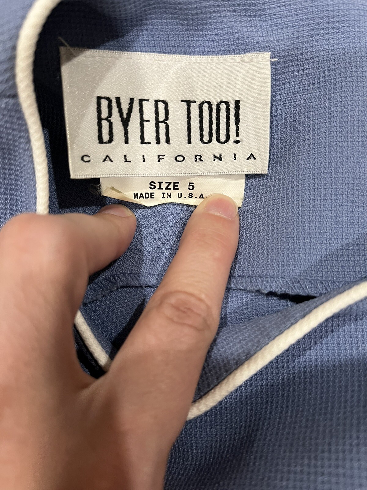Vtg 90s Y2K Byer Too! California Skirt Suit Periwinkle Secretary Preppy Small