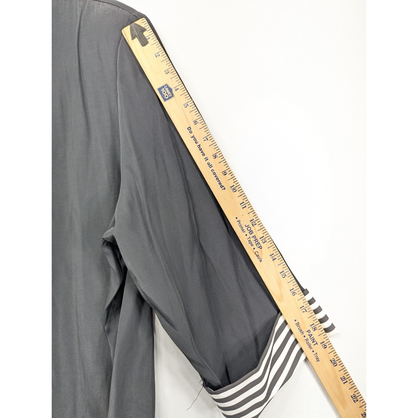 Kwai II Vintage Black Blazer White Blouse Set Plus Size 18W Striped Cuffs USA