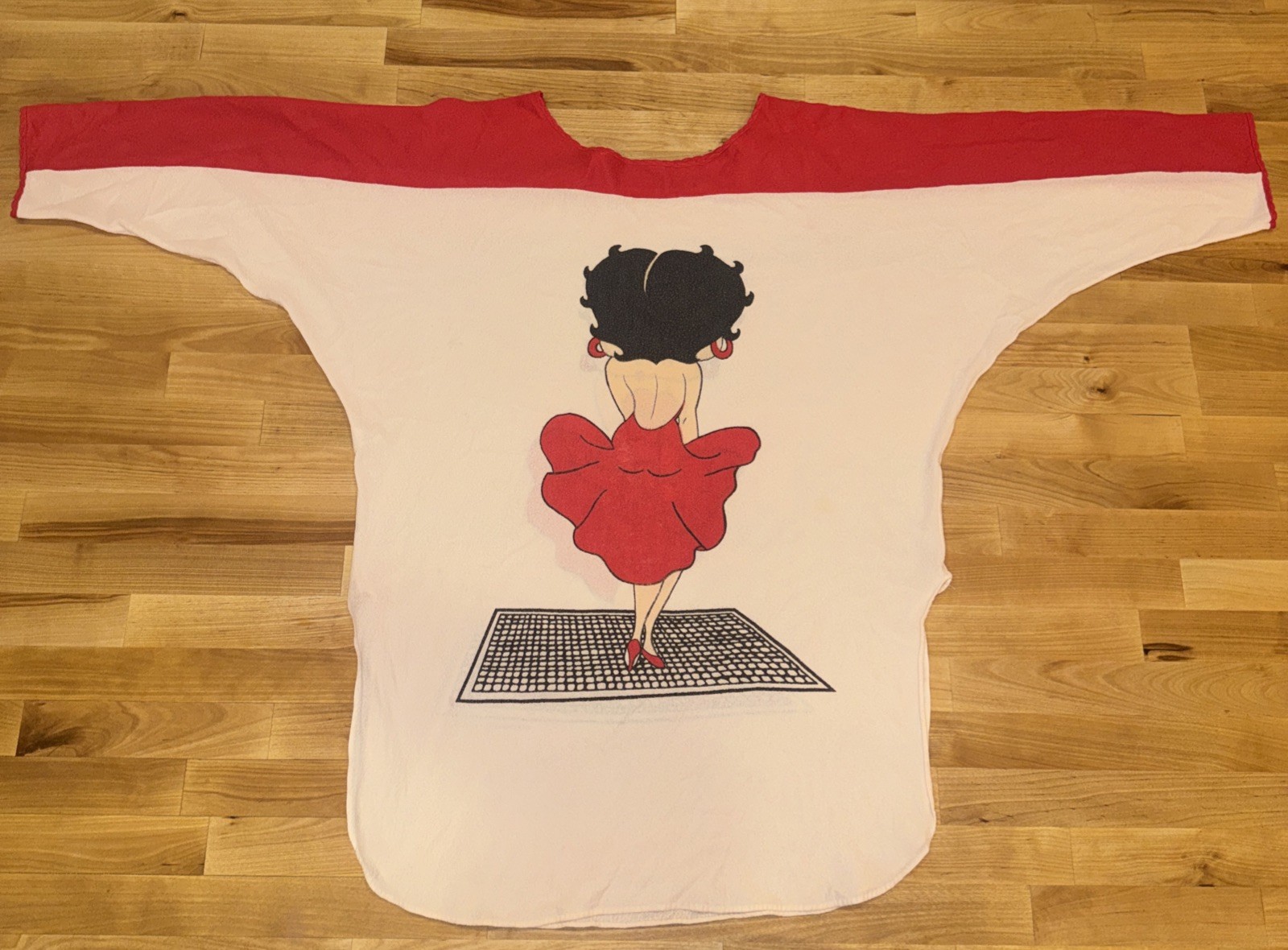 Vintage Betty Boop Womens Shirt 3/4 Sleeve Raglan Style Marilyn Monroe Pose Rare