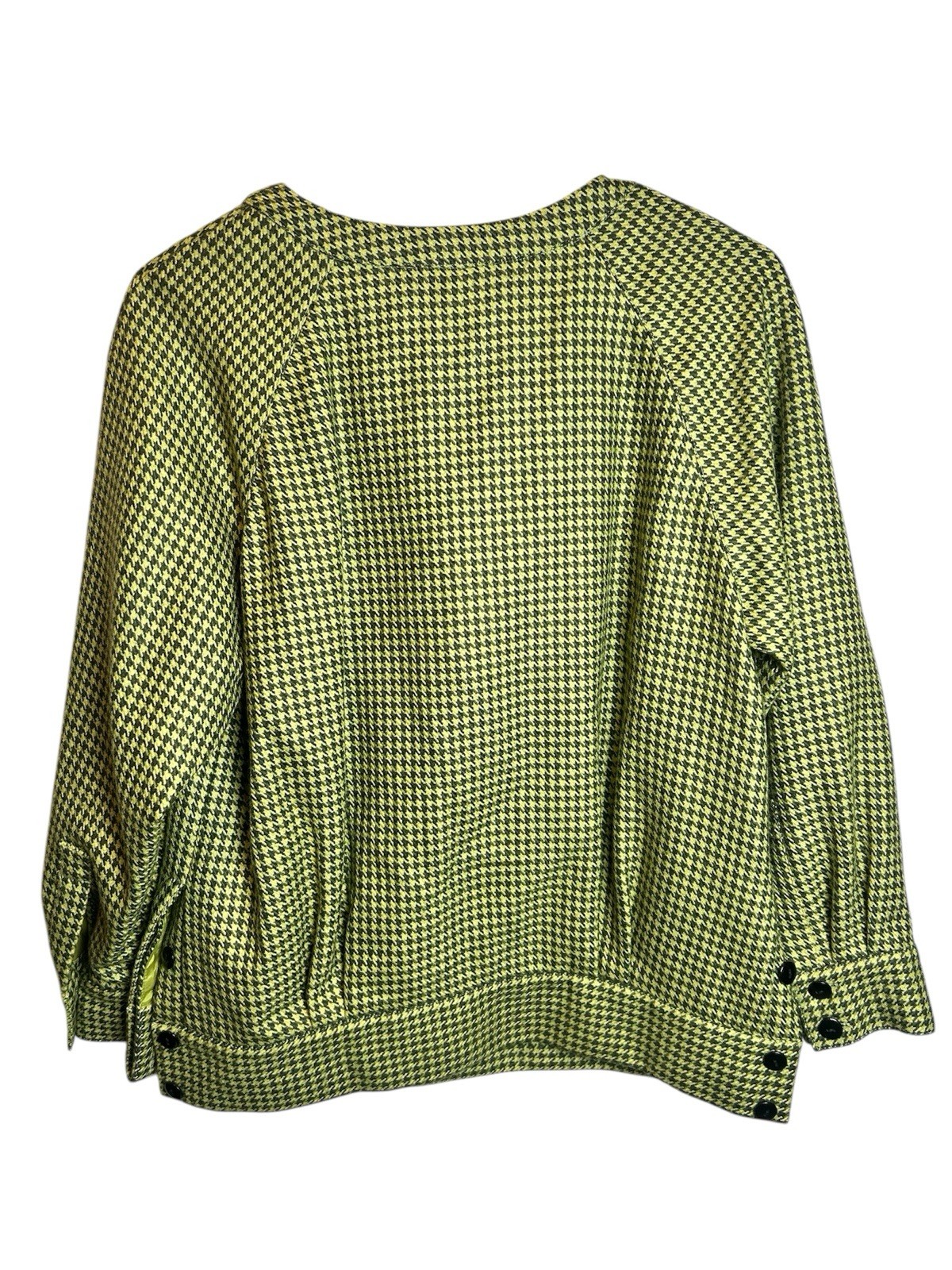 Vintage Wool J Crew Green Houndstooth Retro 60s Inspired Size Small