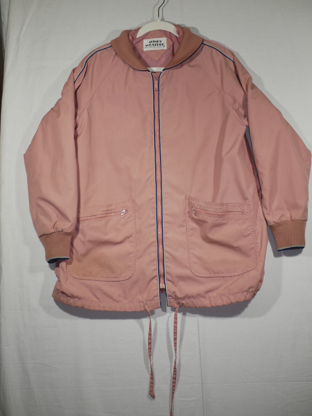 VTG 80s WINDY WEATHER Light Windbreaker Bomber Jacket Sz 14