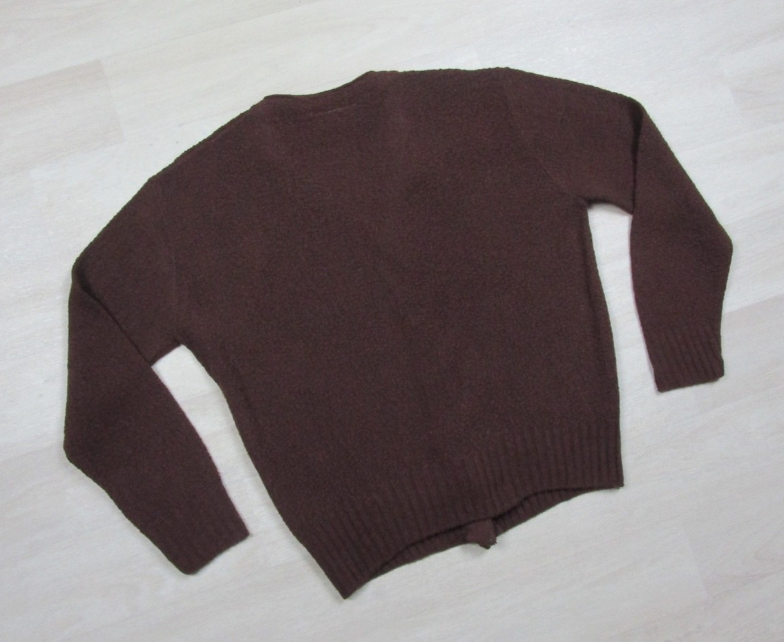 Vintage 60s Fortune Knits Cardigan Sweater Womens Size (L) Brown Boho Academia