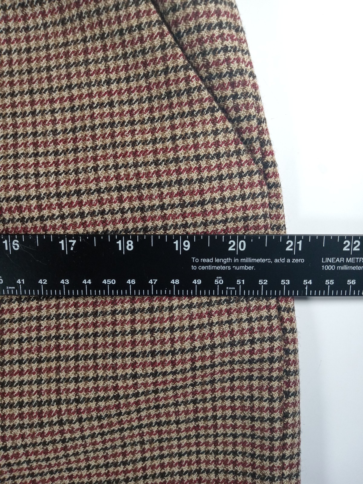 Vintage Rena Rowan Plaid Wool Skirt Size 14 Dark Academia 90s Tweed 32W X 30L