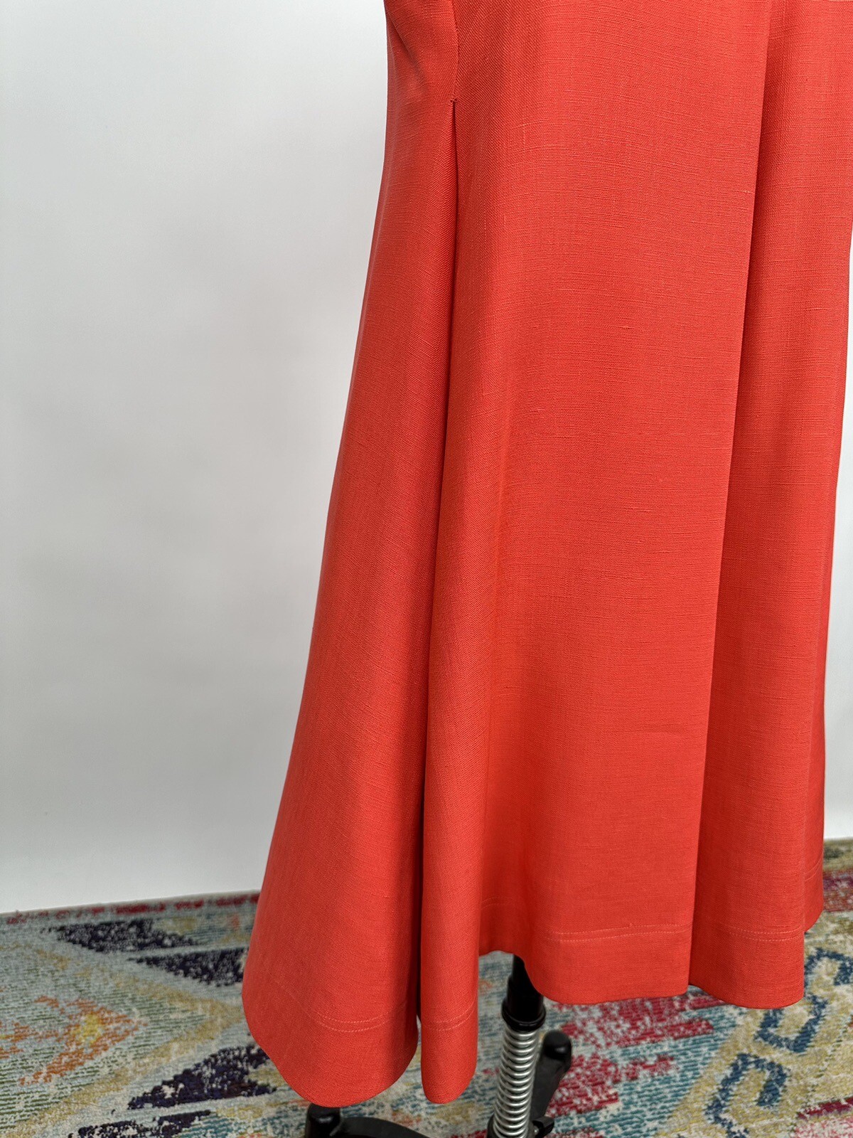 Vintage 1960s Geoffrey Beene orange Red Linen Dress Mod GoGo As Is 60s Designer