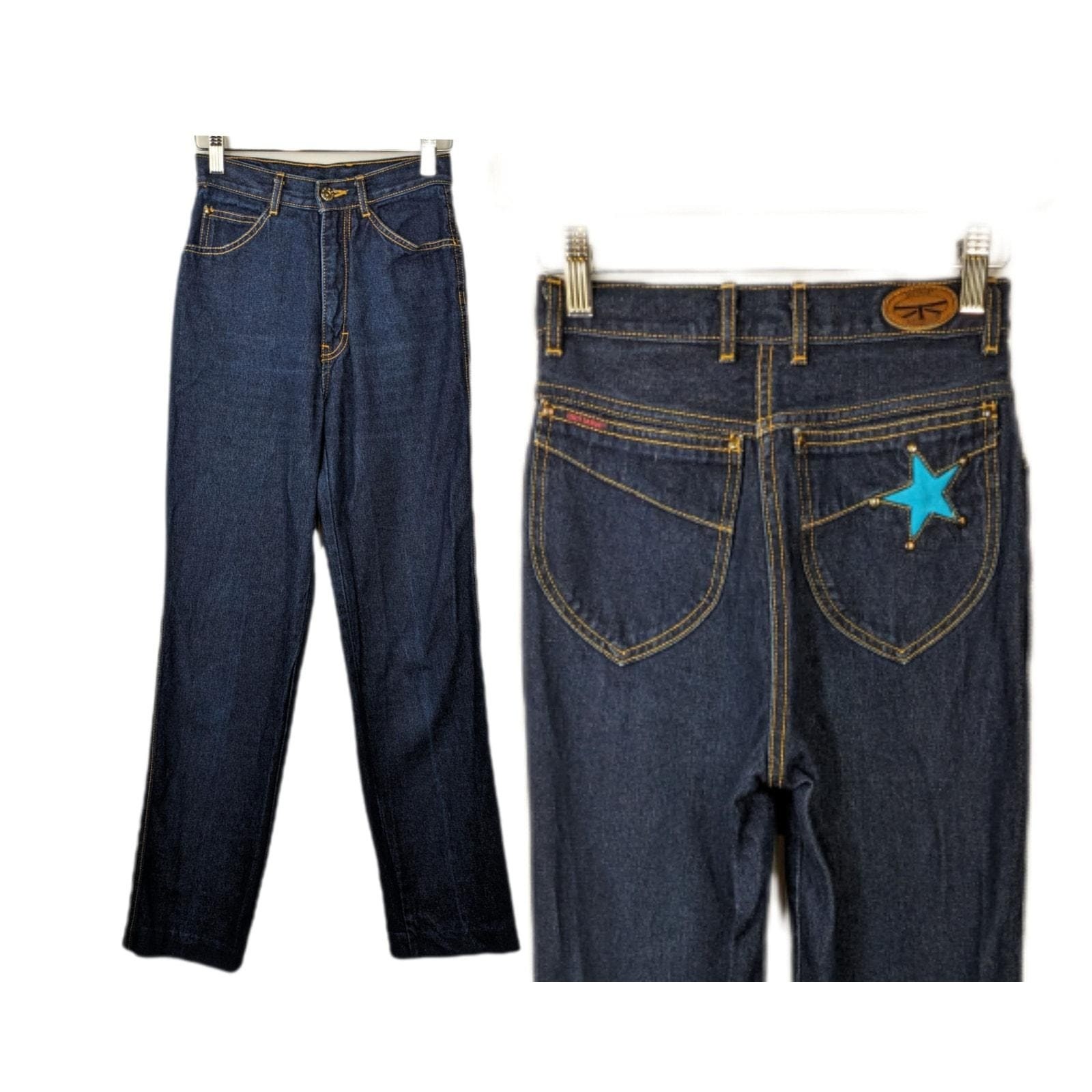 Vintage 70s Brittania jeans dark wash high waisted jeans Star pocket