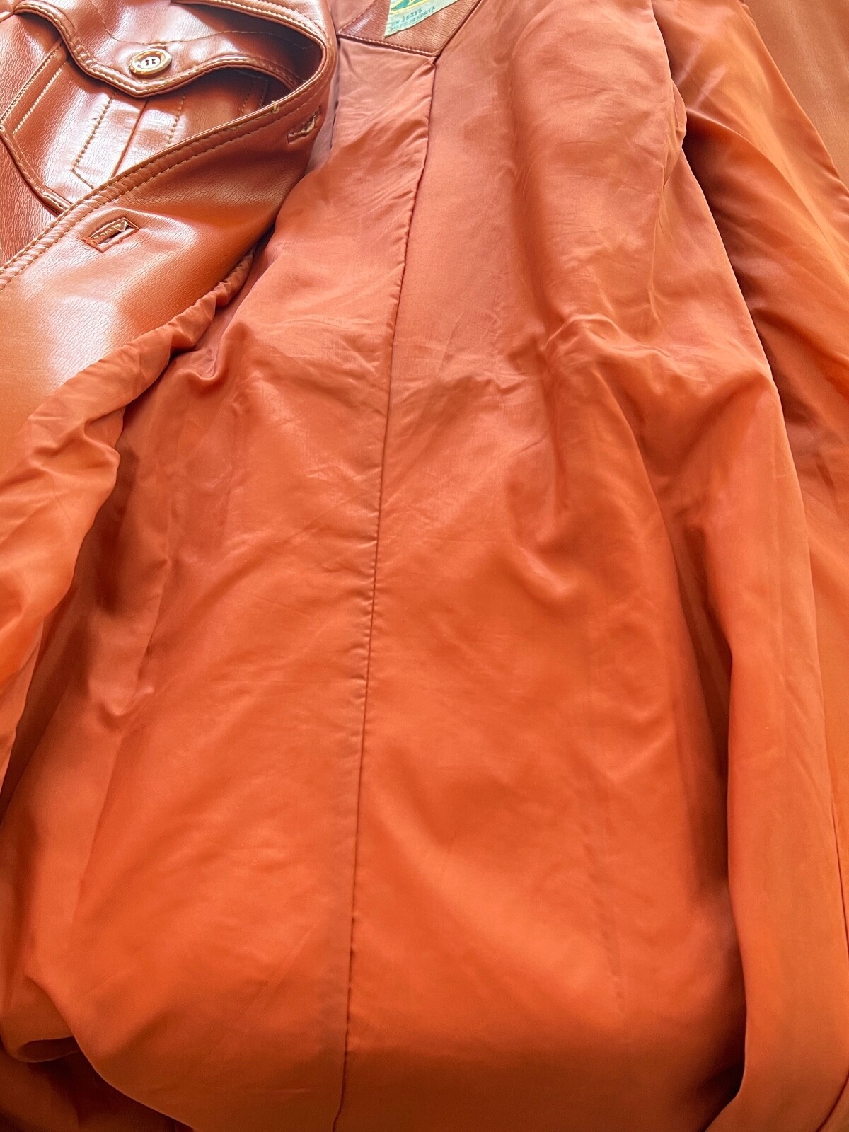 Vintage Mod Pleather Boot Length Coat „Leather Look” -Size 14- ZZ052