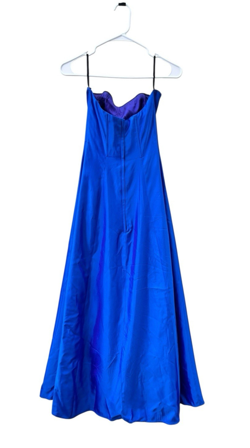 Gunne Sax Jessica McClintock Blue Strapless Prom Gown Vintage Y2k Formal Dress