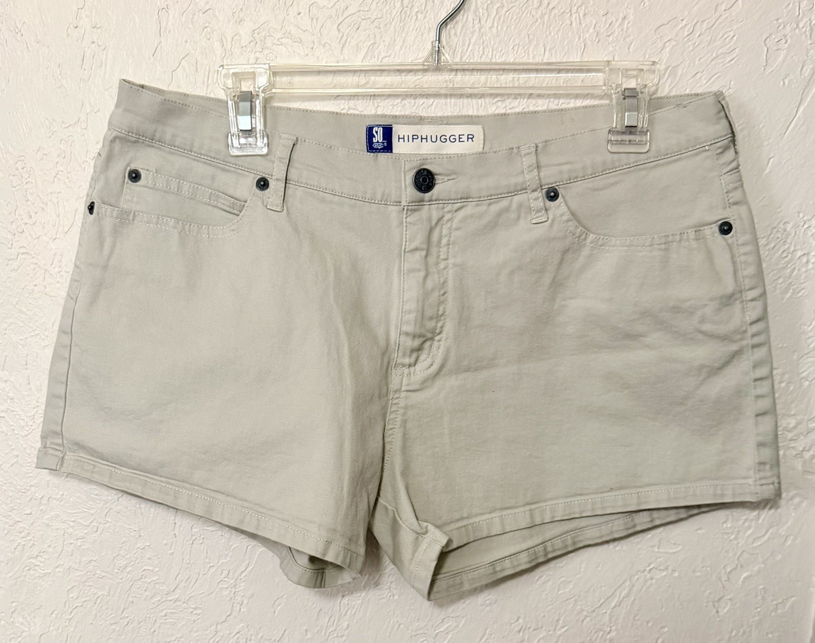 Vintage SO GSJC Hiphugger Shorts Khaki Size 13