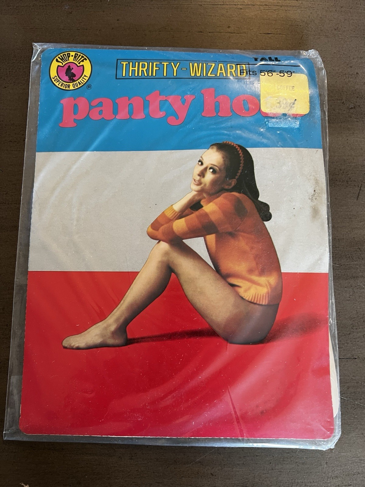 Vintage Panty Hose Shop-Rite Tall Coffee Thrifty Wizard 1970’s New Old Stock