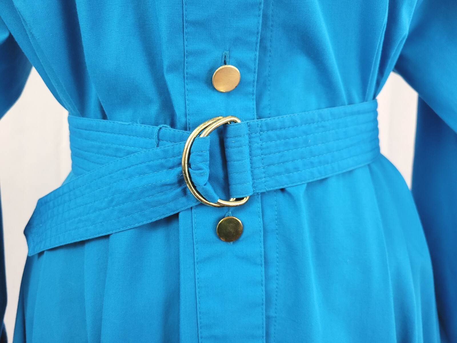 Vintage Darian Bright Blue Shirt Dress w Matching Belt Size 10