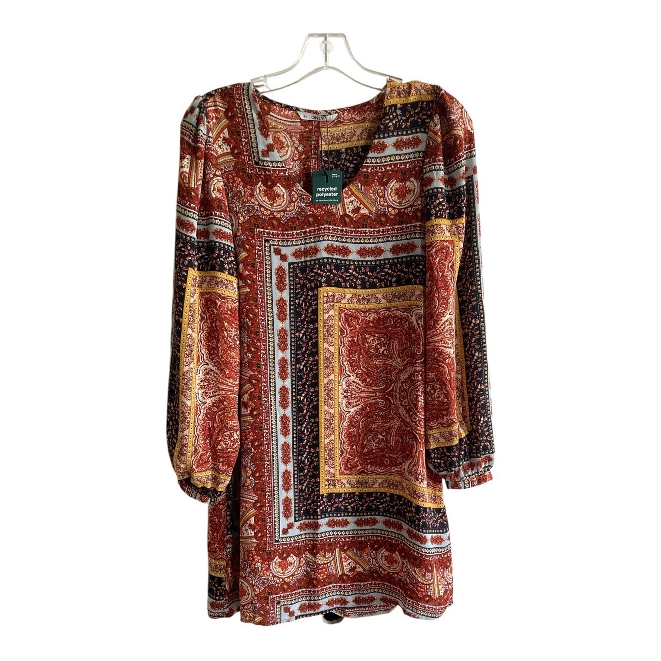 NWT only life XS 70s reimagined paisley bohemia scarf print dress