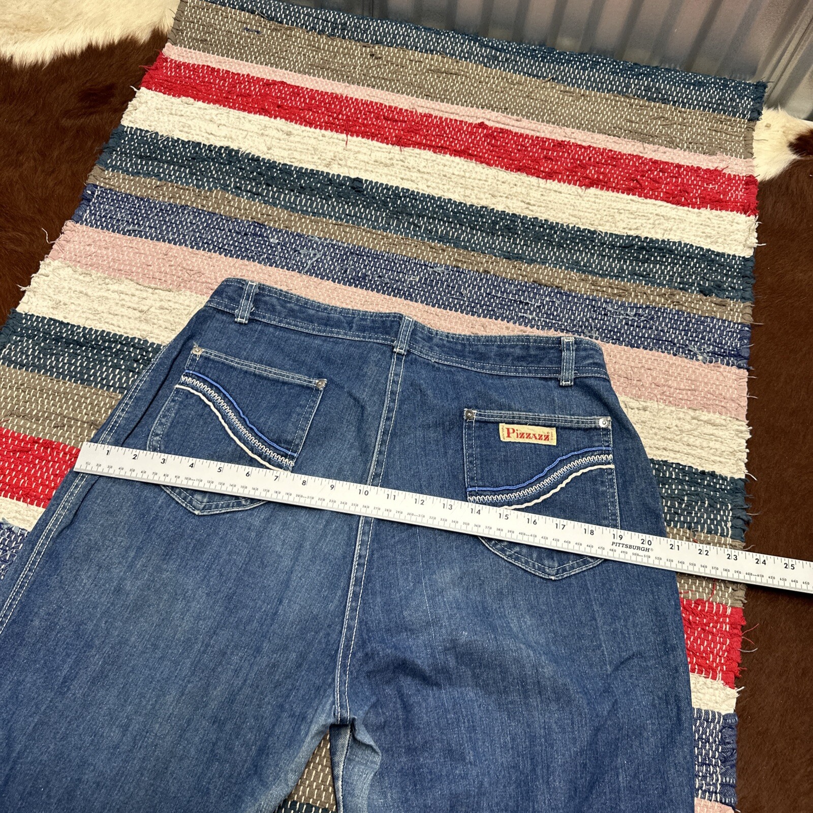 Vintage 1980’s Pizzazz Jeans Womens SM High Waist Embroidered Paris NY 32×32″