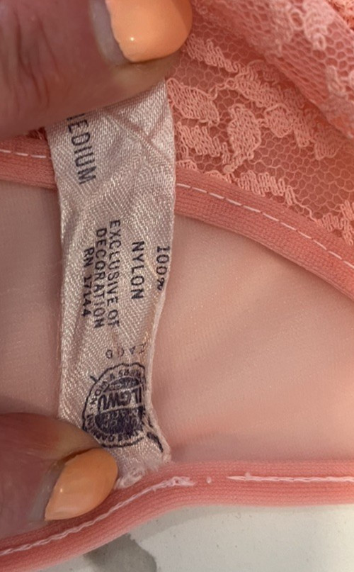 Vintage Coral Orange Nylon Lace Lined Nightgown Slip Dress Size Med Union Made