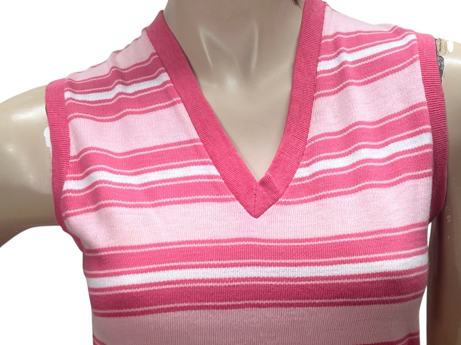 Vtg 60s 2 Pc SET Cigarette LINED Pants Blouse PINK KNIT Top XS WOMENS/L CHILDS