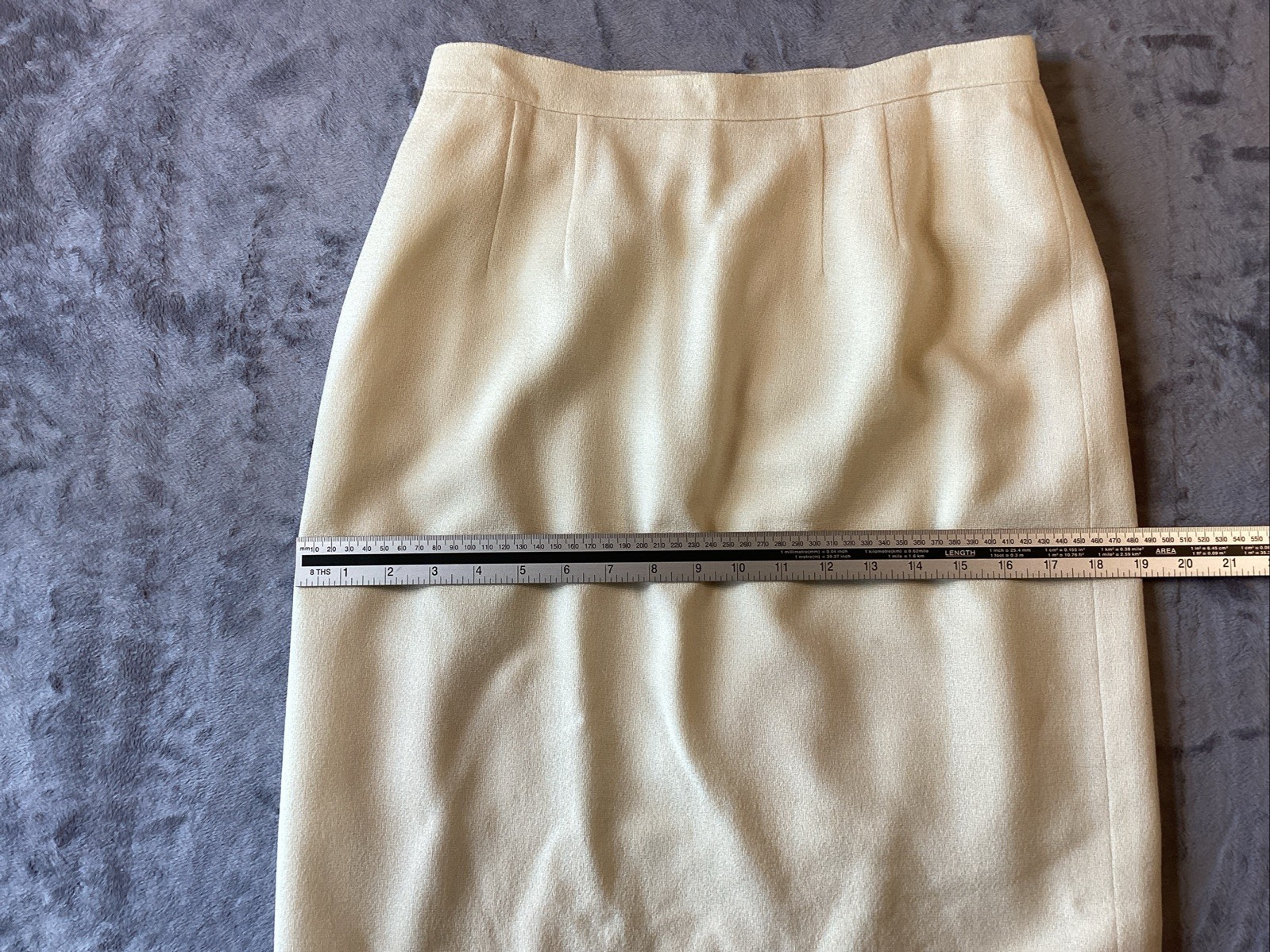 Vintage Y2K Herbert Grossman Cynthia Sobel Ivory Wool. Jacket Skirt Set Sz 10