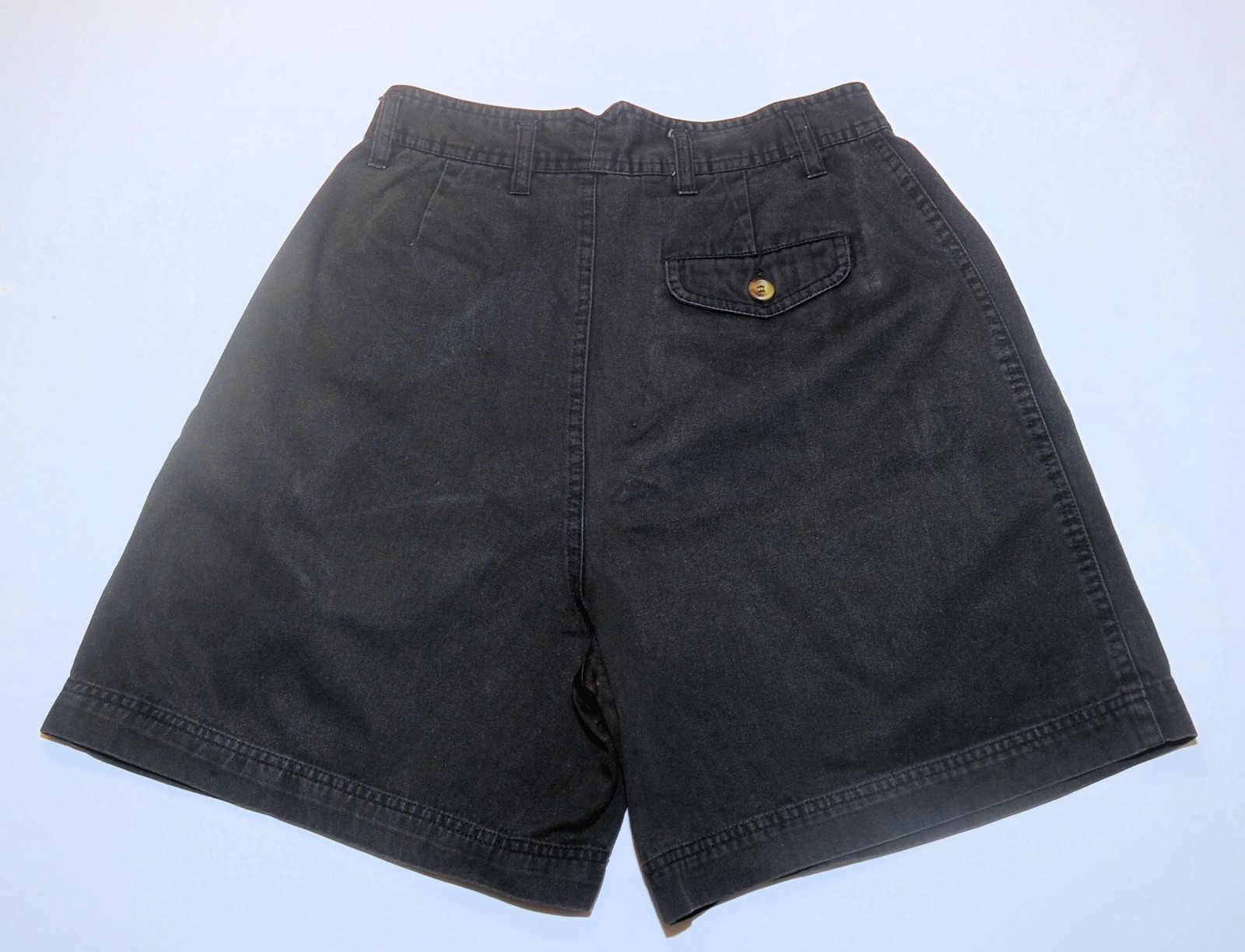 VTG 90s White Stag Black Wide Leg Pleated Cotton Shorts XXS/XS 5 1/2″ Inseam