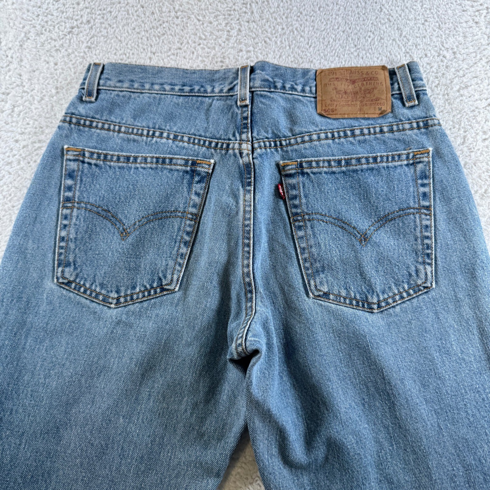 Vtg Levis 505 Jeans Women 10 MIS M Tag 31×33 Fit Blue Light Wash Denim Straight