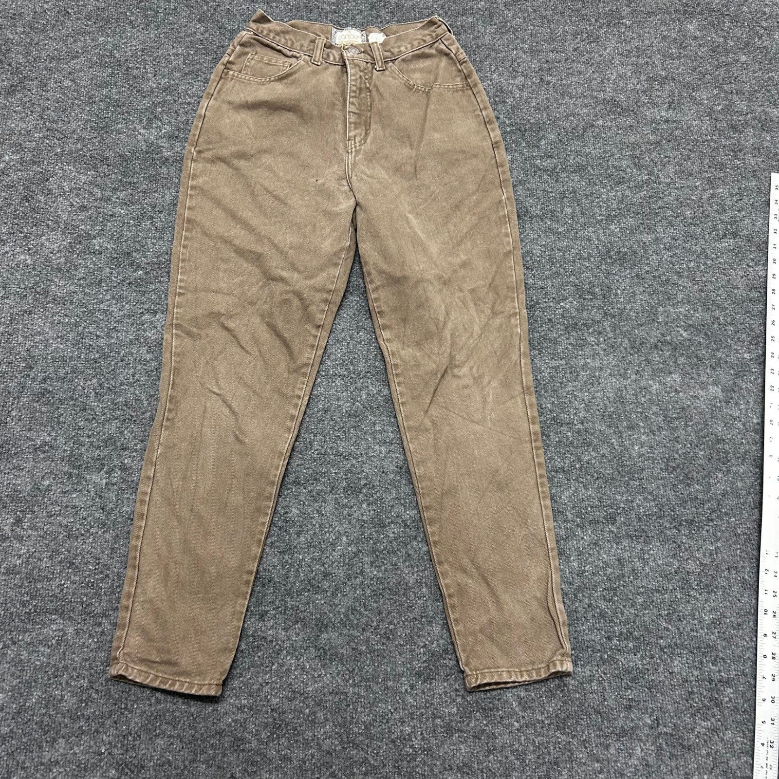 Bonjour Jeans Womens Size 6 Brown High Waisted Cotton Mom Tapered
