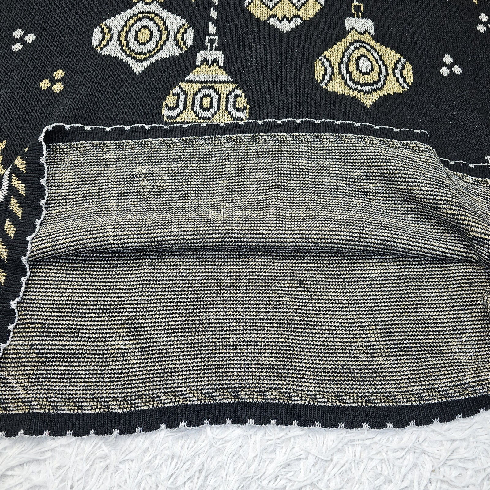 Vintage Holiday Time Women’s Size 22W Black Metallic Ornament Christmas Sweater