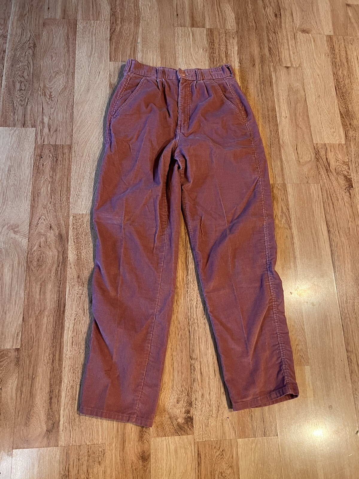 Vintage 1970s 80s Britannia Corduroy High Waisted Mom Hi Rise Pants Rose Pink