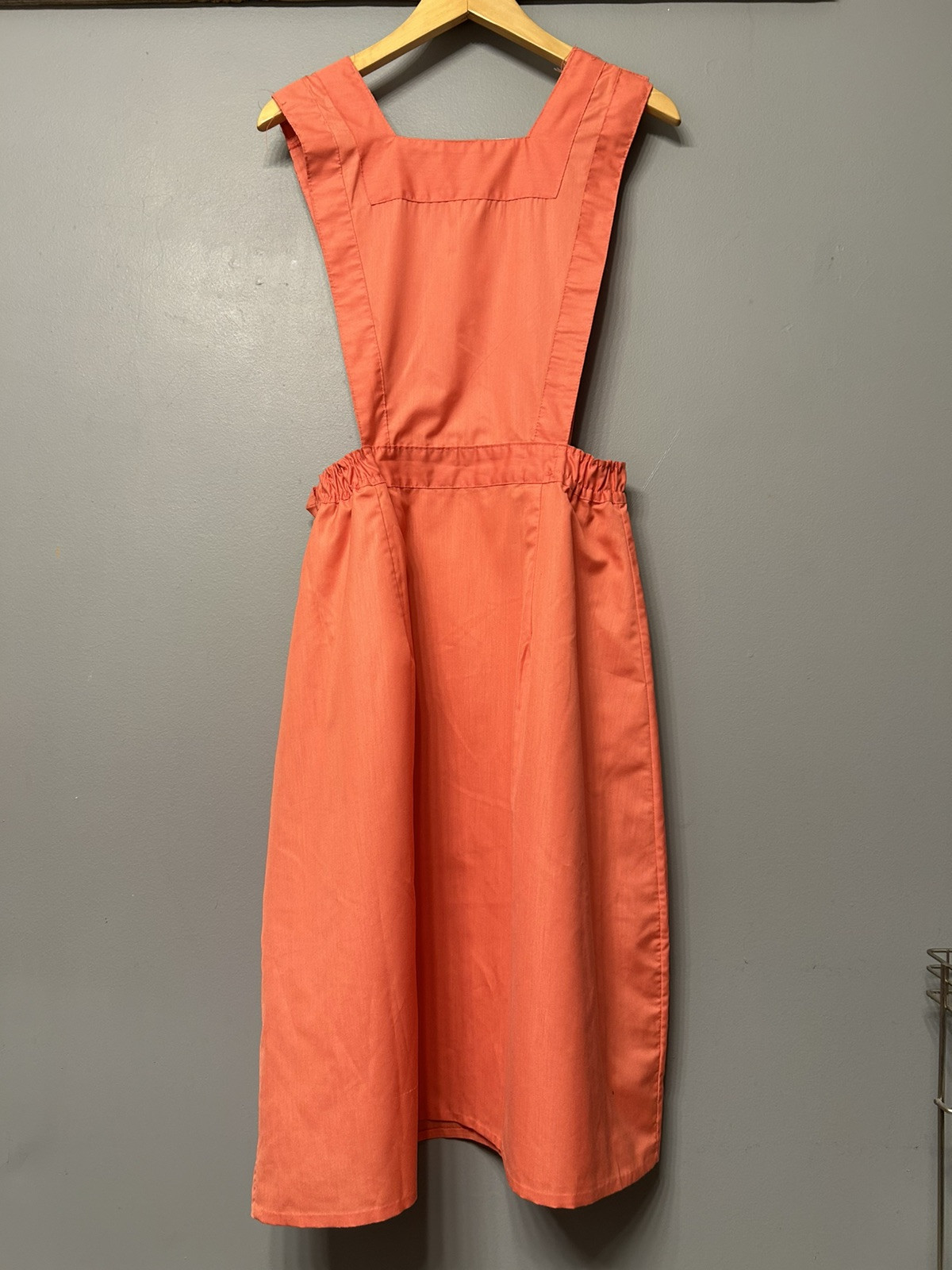 Vtg Fashion Seal Shane Apron Dress Pink Cottage Core Medium Smock Button Strap
