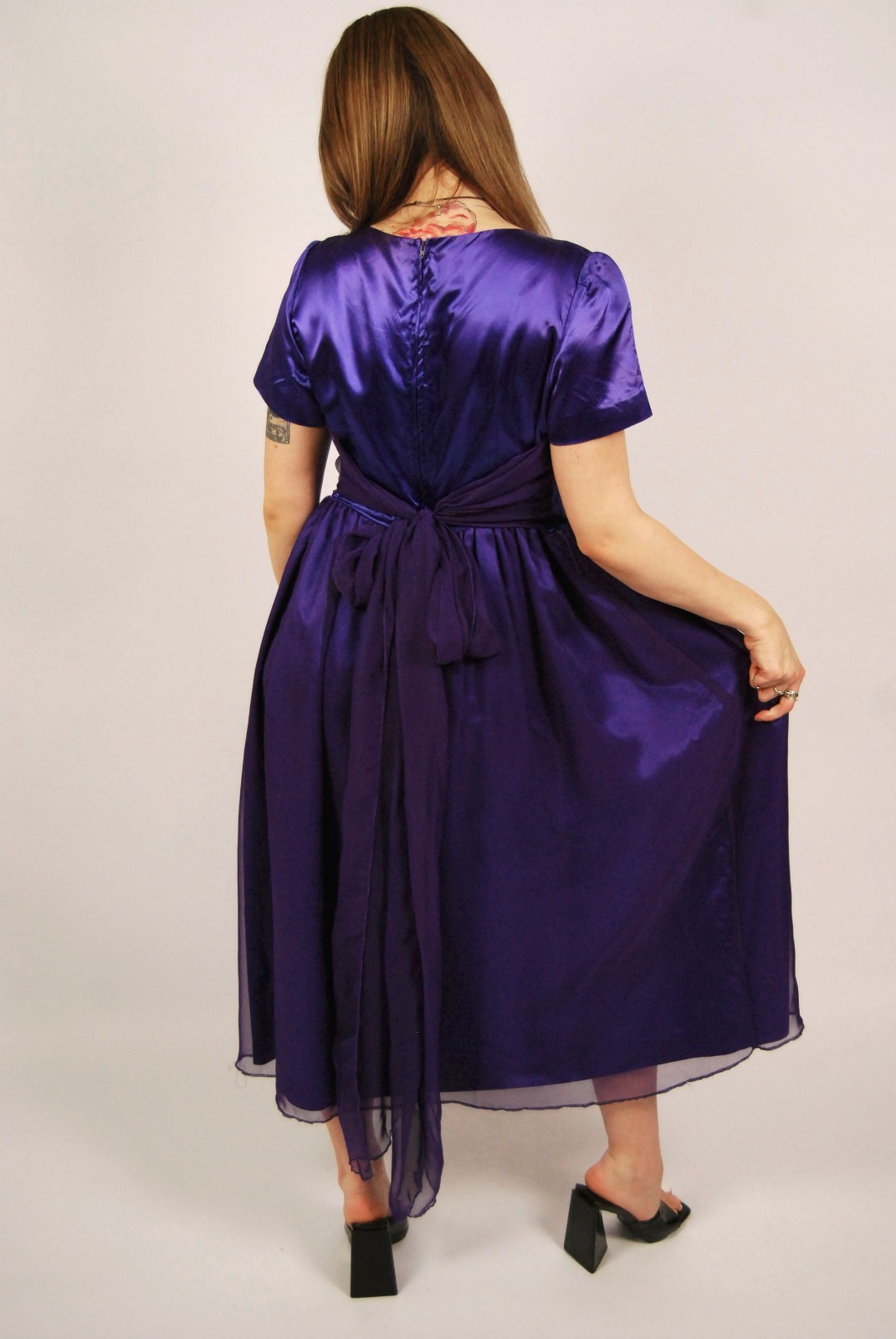 80s Babydoll Gown (L) large purple vintage maxi royal renaissance formal prom