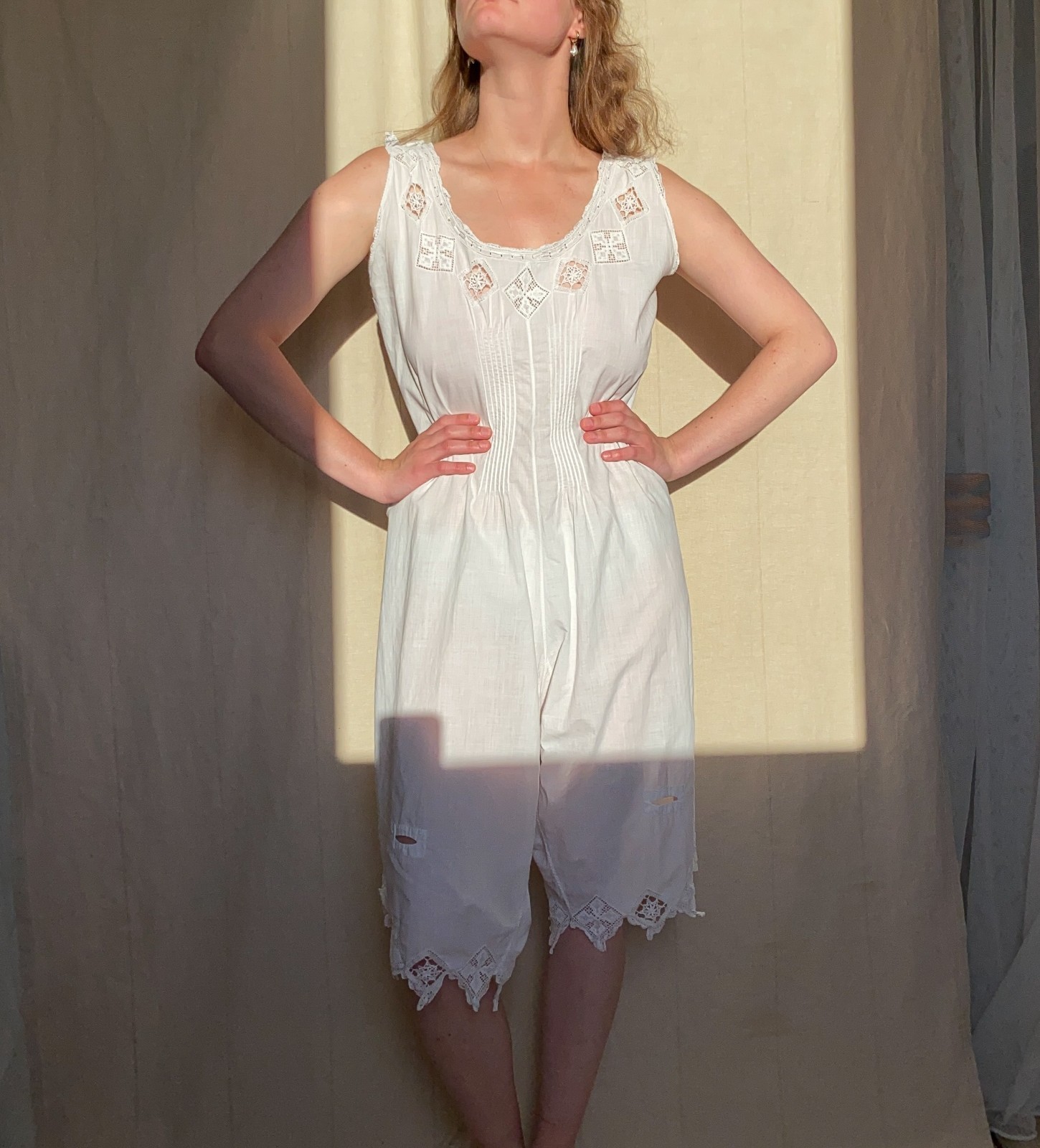 Authentic Edwardian Antique White Linen Lace Lingerie 1905-1912