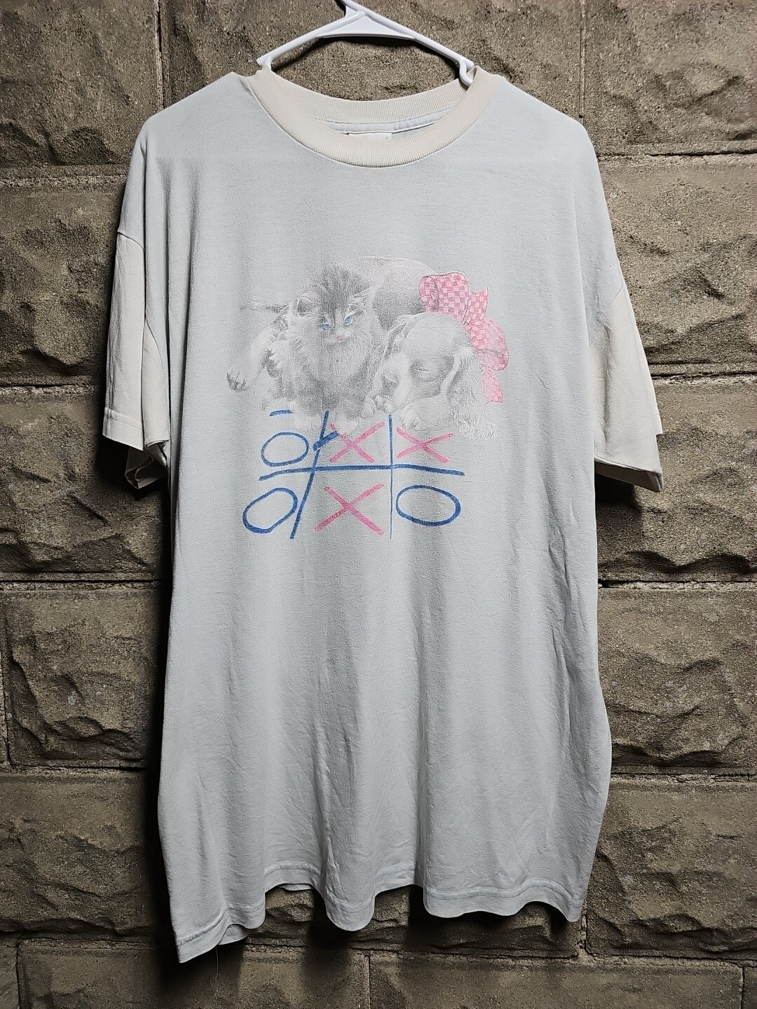 Vintage Simply Basic Kitten Puppy T Shirt Made in USA Size 2XL