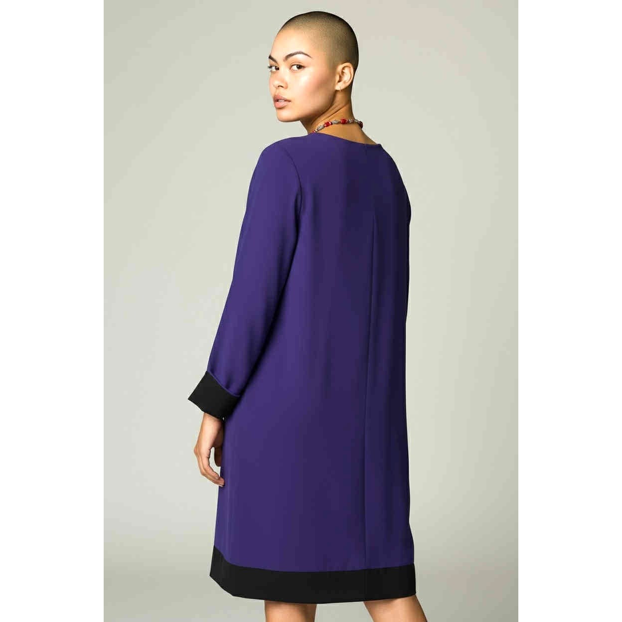 Vintage J. Mendel Paris Silk Faille Dress Purple Black Designer Evening Cocktail