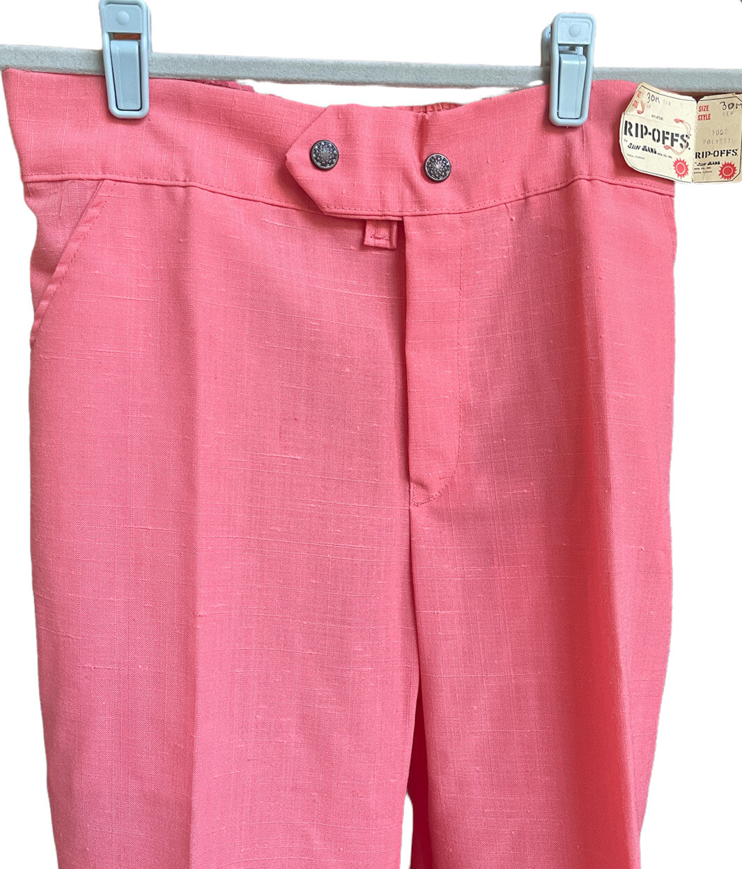 Vintage NEW 1970s Bell Bottom Sun Jeans Retro Unisex Sz 9 31”x 33” Pink Flare