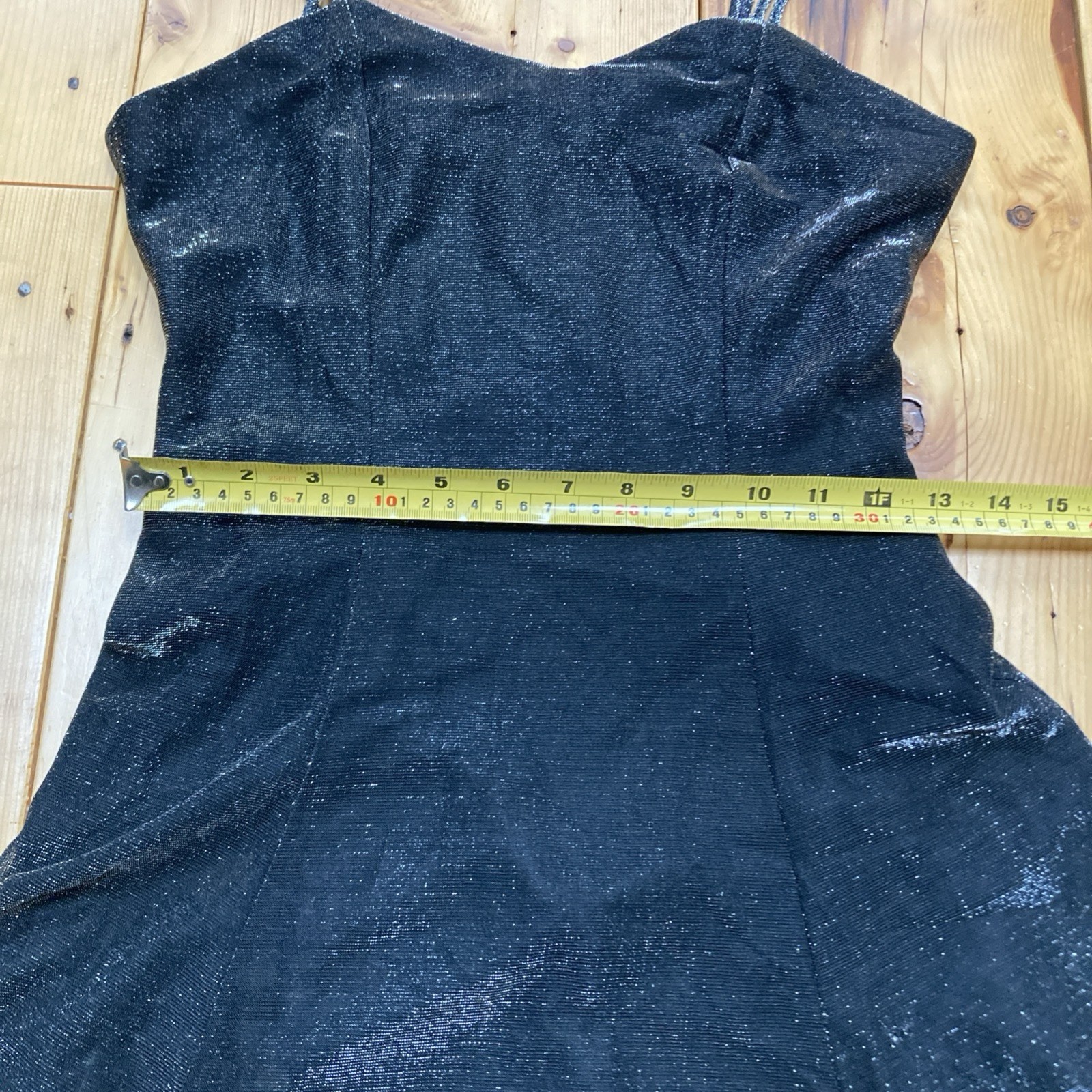 Vtg Jay Jacobs Mini Formal Dress XS-S Black Spaghetti Strap Stretch V-Neck Read!