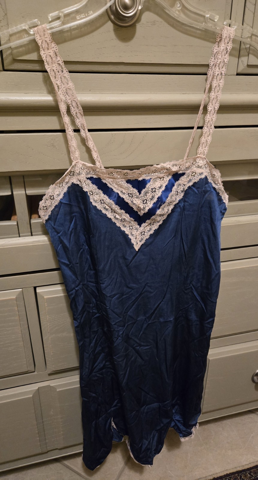 1960s Vintage 100% Nylon and Lace Night Gown by Blush Size Large–Worn Little!