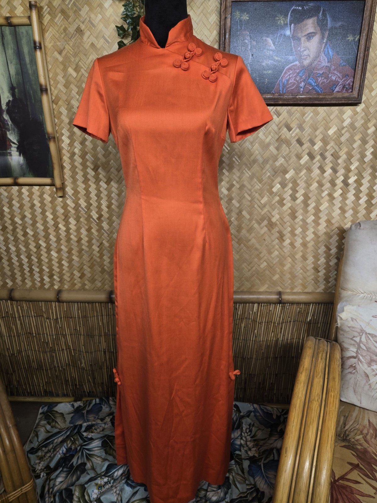 Vintage Miss K By Alfred Shaheen Asian Inspired Hawaiian Aloha Maxi Dress w1190