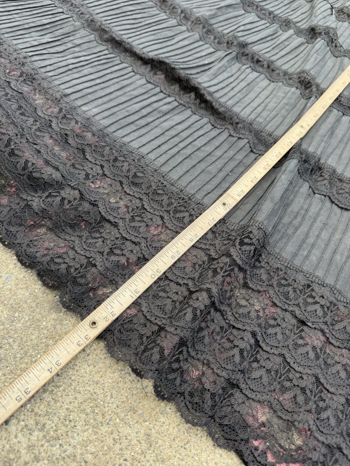 60s/70s Black Cotton Lace Maxi Dress Victorian Prairie Gothic Romantic Vintage
