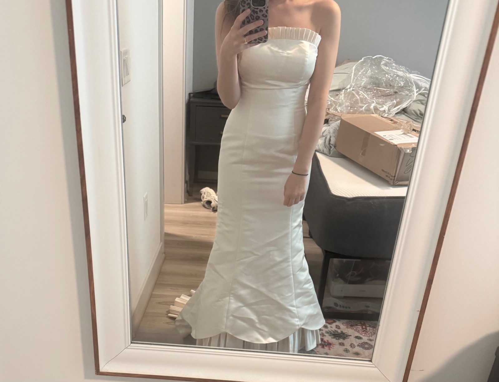 vintage wedding dress, satin, Angelina Bridal Couture,
