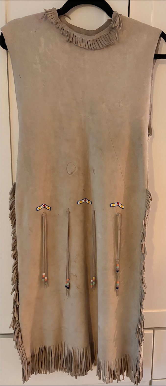 Vintage Handmade Buckskin Leather dress: Circa early 1900’s