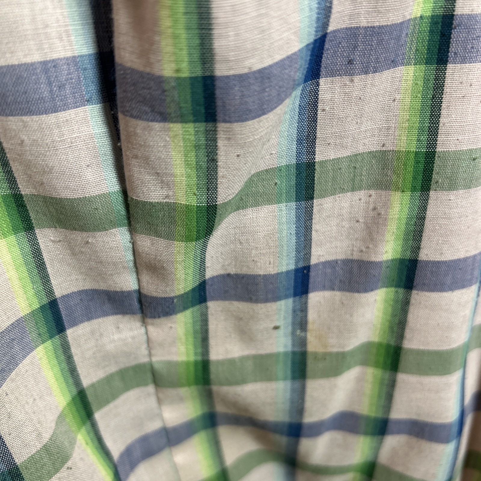VTG 1950s Pink Blue Green Plaid Shirt Dress W/ Belt and Pockets See Meas. M/L