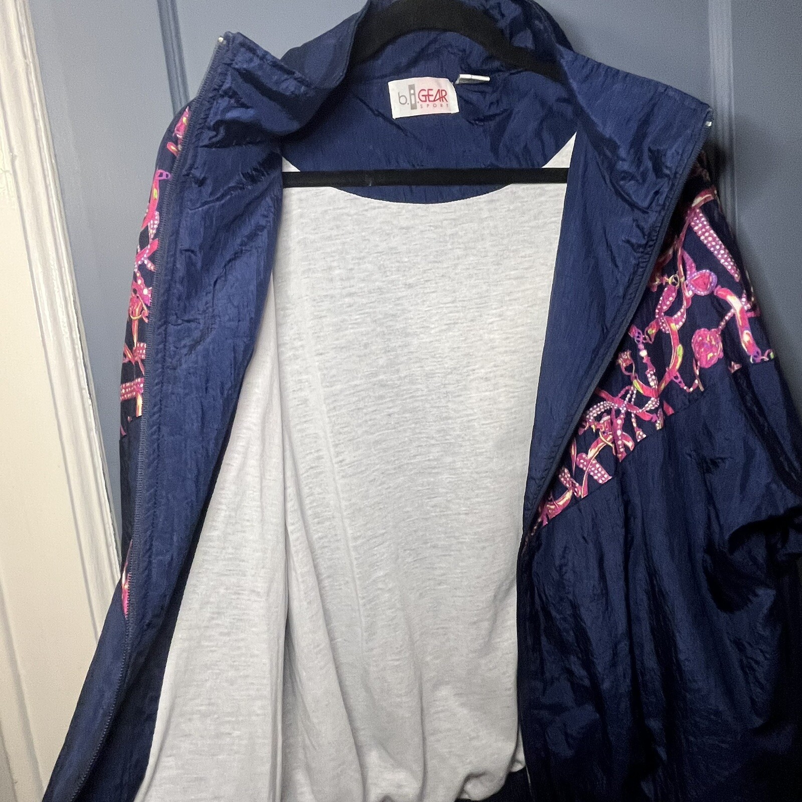 Vintage b.i.Gear Sport 80s 90s Retro Windbreaker Jacket Women’s Size 18W Nylon