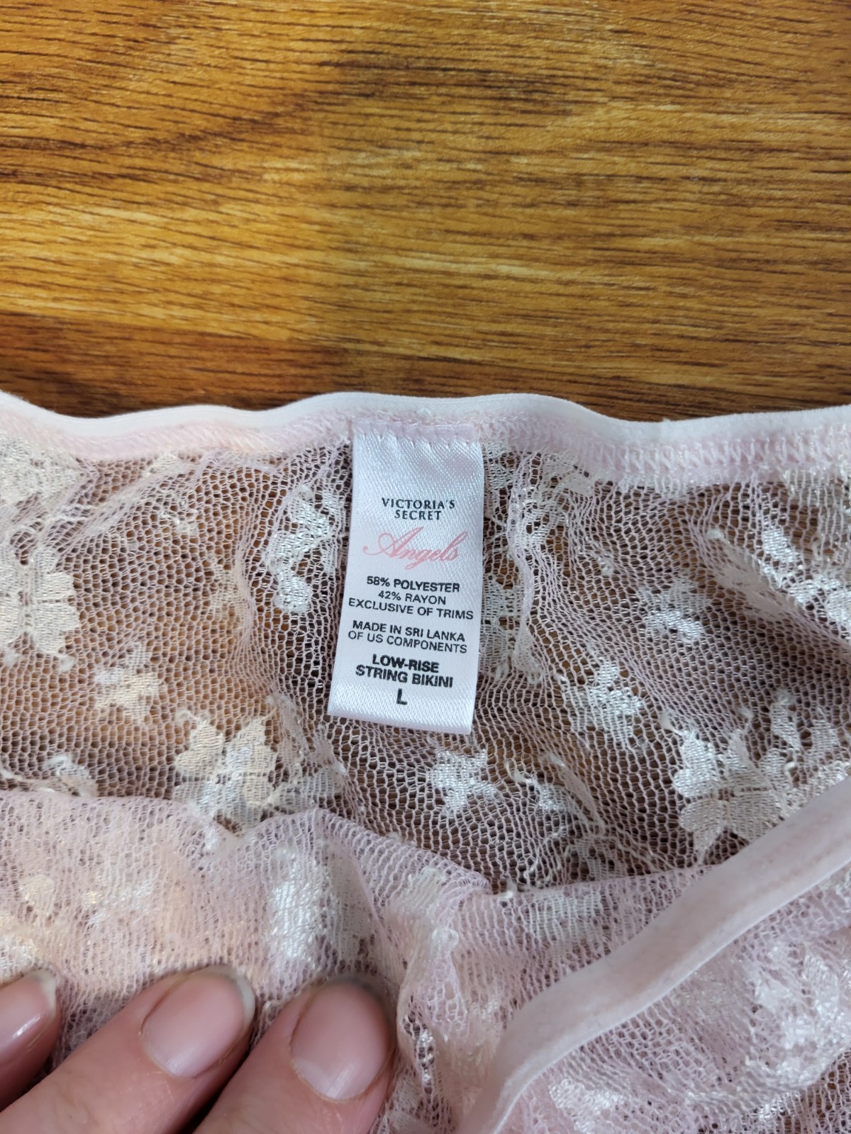 Vintage Y2K Victorias Secret Light Pink Lace Panties Romantic Feminine Size L