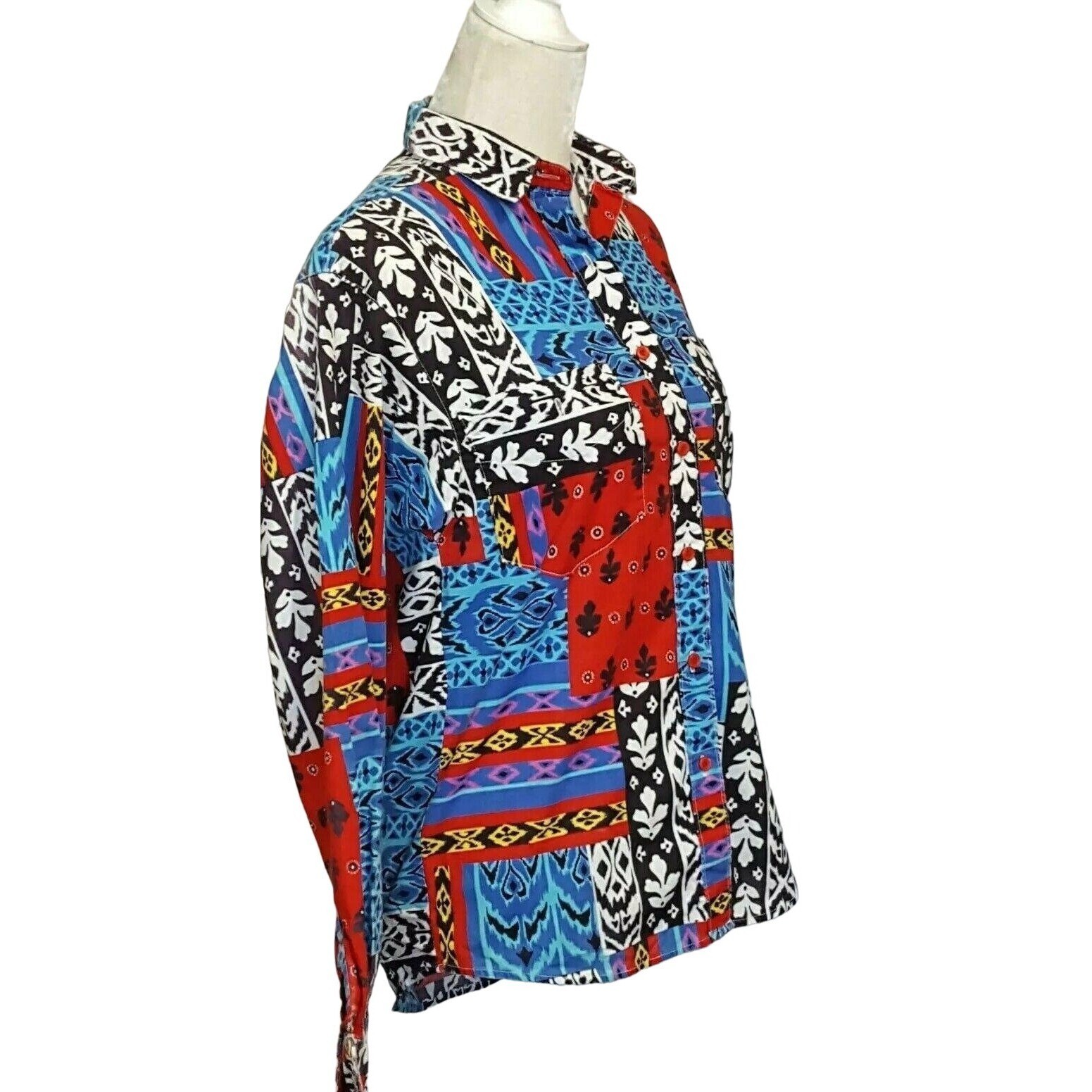 Vintage Frontier Series Shirt Womens S Aztec Southwestern Button