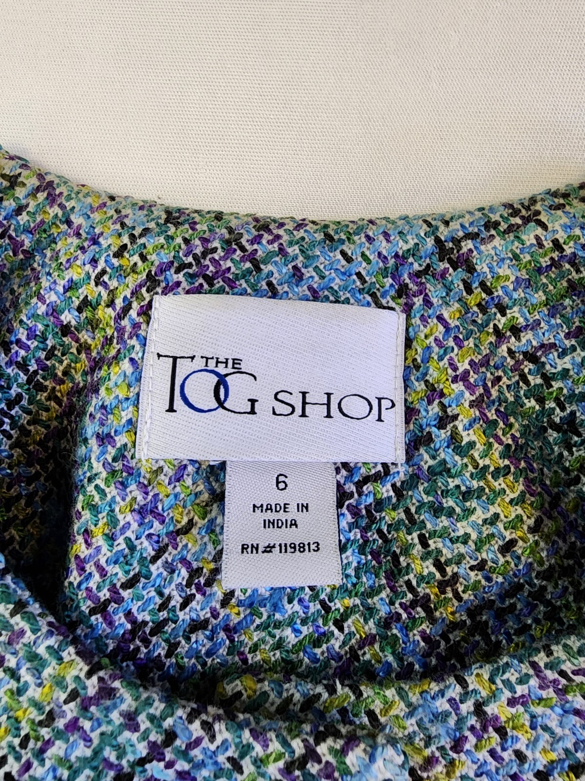 The TOG Shop Women 6 Tweed Multicolor Knit Pockets Mock Collar Office NWOT