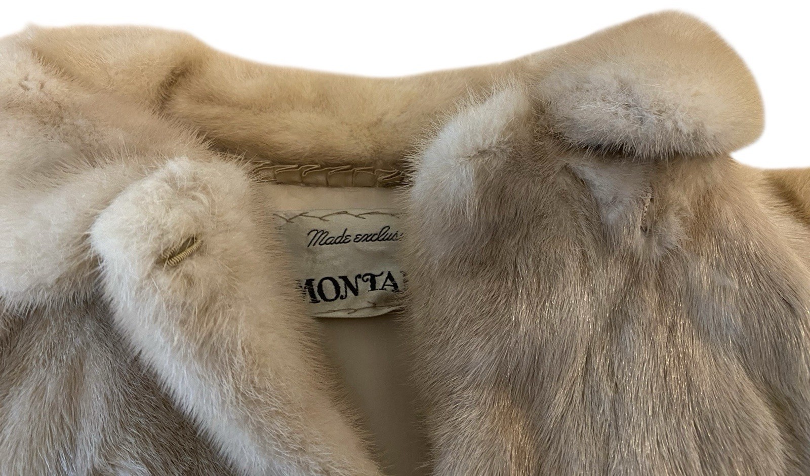 VTG 26” Natural Tourmaline Mink Fur Swing Coat Women’s Sz S/M Montaldos