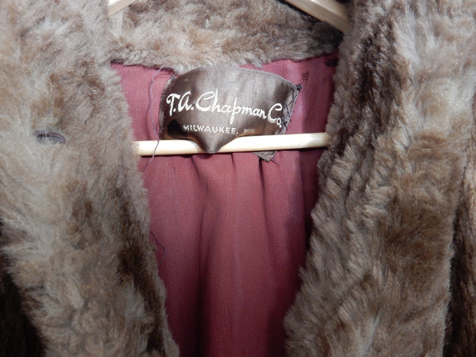 VTG CHAPMEN MILWAUKEE Raccoon Fur Coat Swing Back Retro Brown No Size S/M (?)