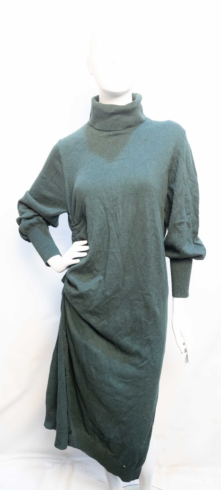 NWT Ted Baker Aavvaa Knitted Dress With Ruched Side Detail Sz 3/US 12 Green $285