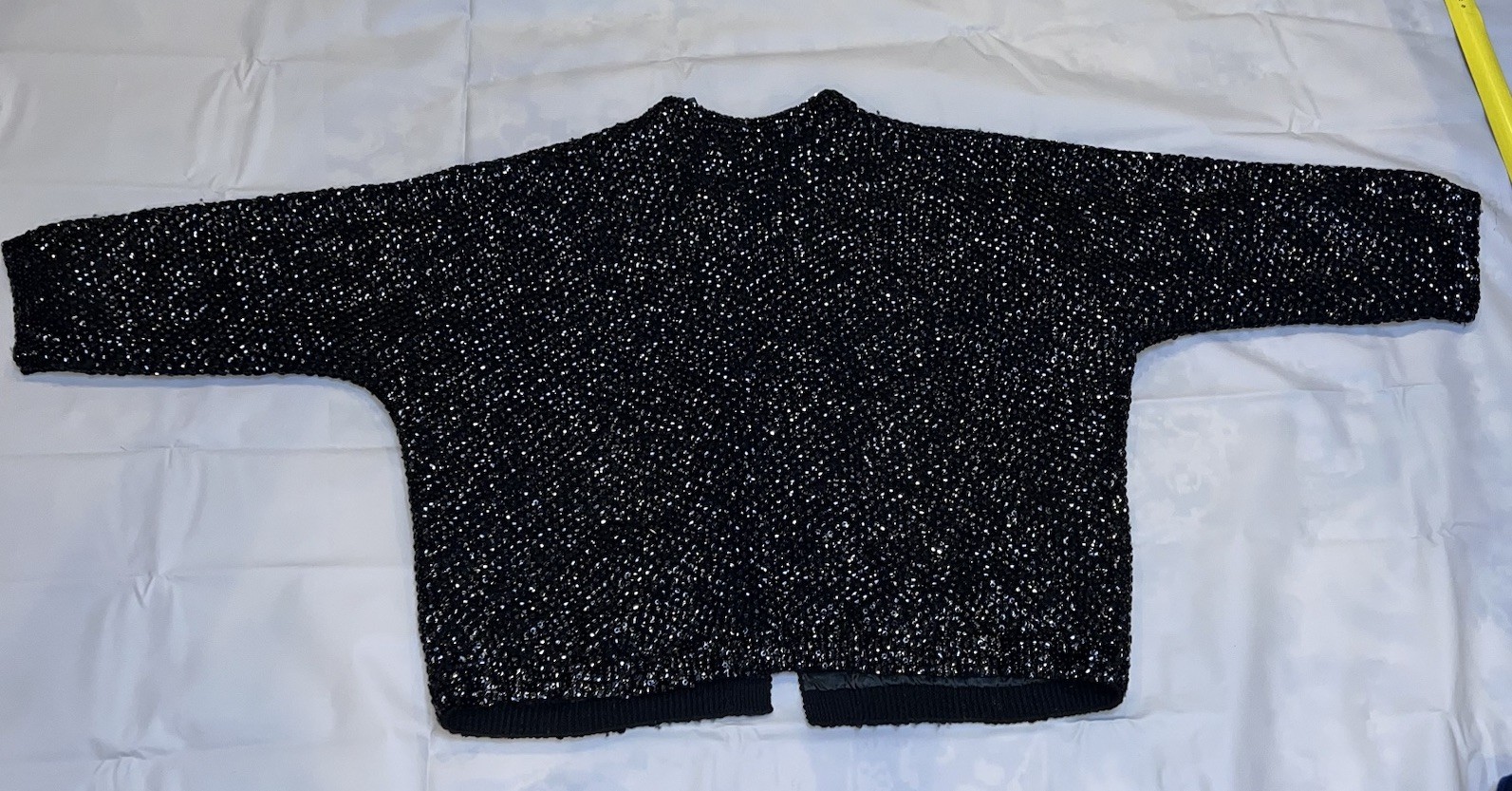 Vintage Cyn Les Sequin Women’s Black Sequin Lined Jacket EU 38 US 6–8 Elegant