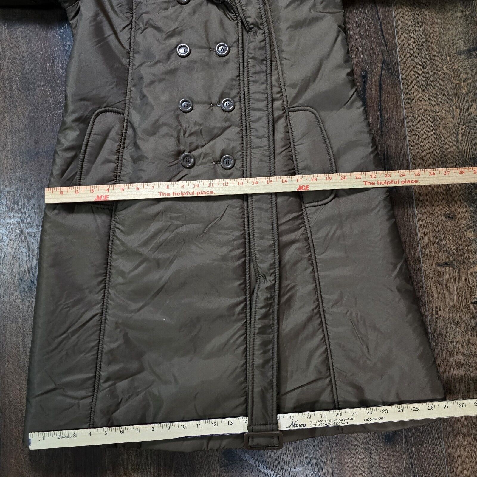Vintage Bromleigh 14 Brown/bronze Trench Long Coat Jacket Belted Lightweight