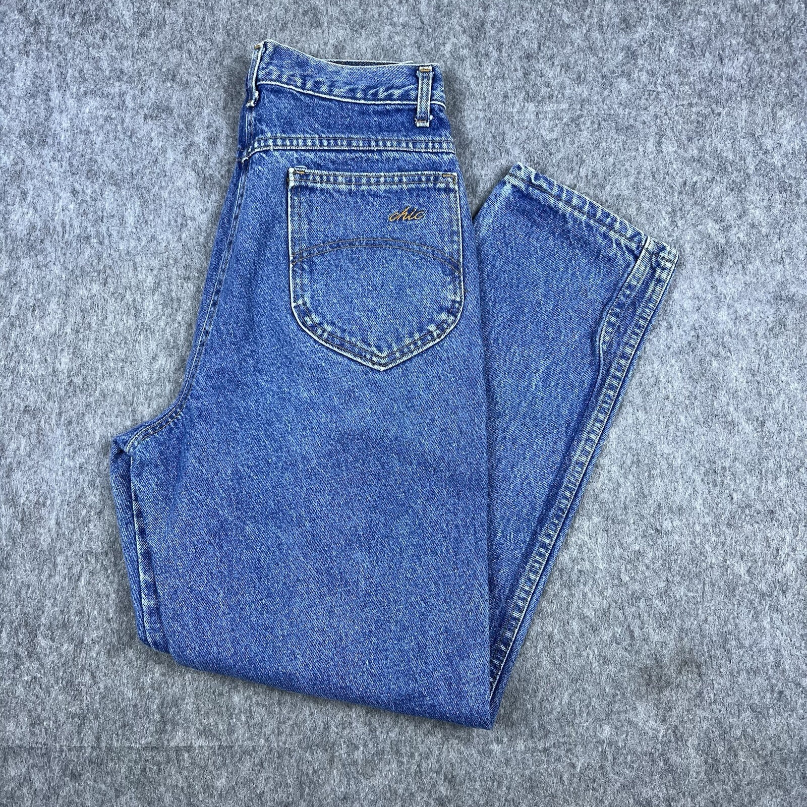 Vtg Chic Women’s Jeans High Waisted 100% Cotton Blue Denim 80’s USA Made Size 10