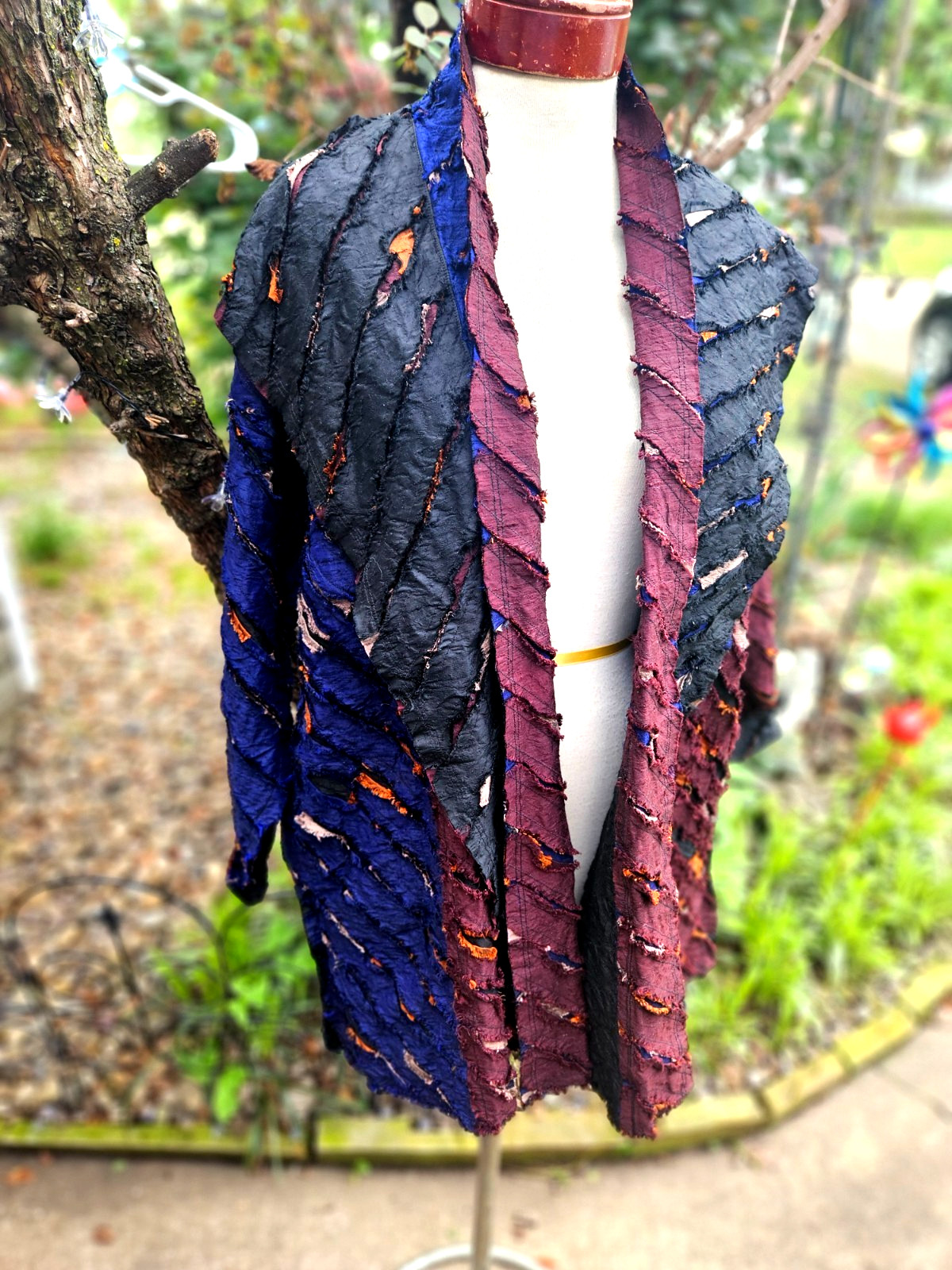 AMAZING TIM HARDING SIGNED OOAK ART TO WEAR SILK JACKET O/S FREE SIZE!