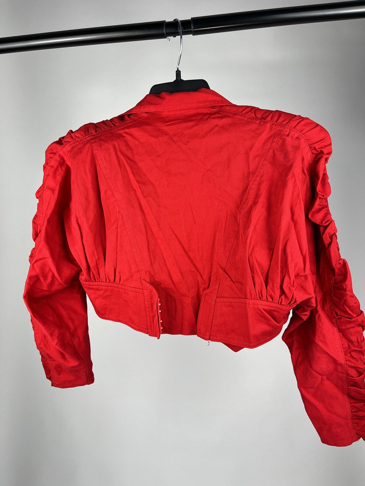 Vintage 80’s Code Nouveau Red 100% Cotton Skirt And Jacket Medium Combo