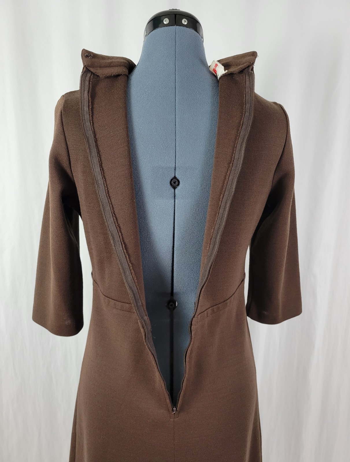 Vintage Puritan Forever Young Brown Sheath Dress w Paneled Bodice Size XS/S?